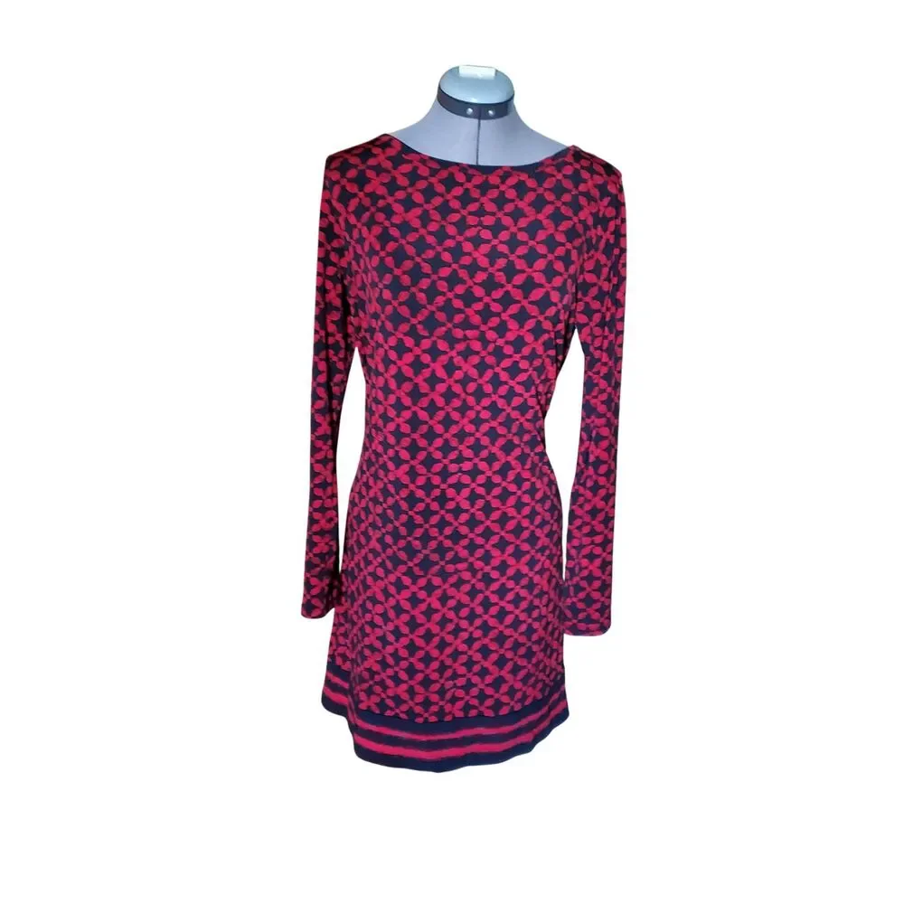 Michael Kors Geometric Red & Black Dress Women's Size L